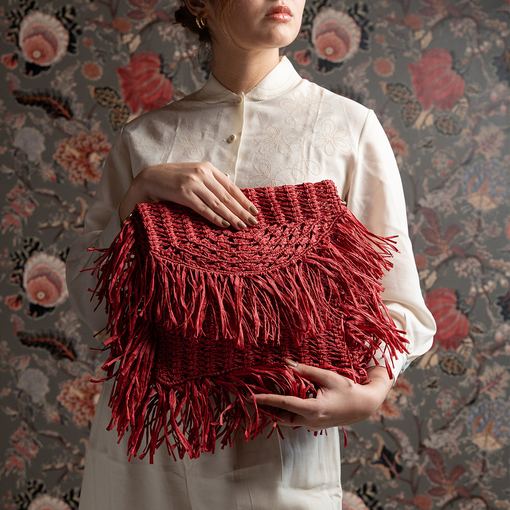Poppy Raffia Bag