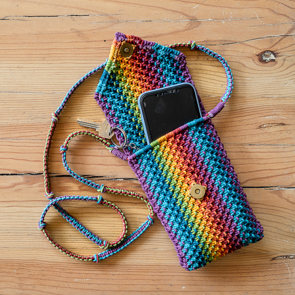 Sweven Striped Hand-Knotted Mobile Pouch