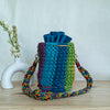 Cosmos Striped Hand-Knotted Bucket Bag