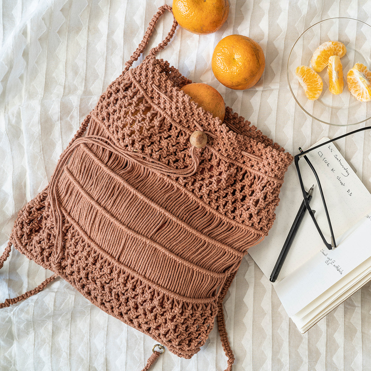 Summer Bloom Hand-Knotted Backpack