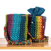 Cosmos Striped Hand-Knotted Bucket Bag