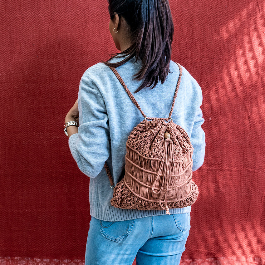 Summer Bloom Hand-Knotted Backpack