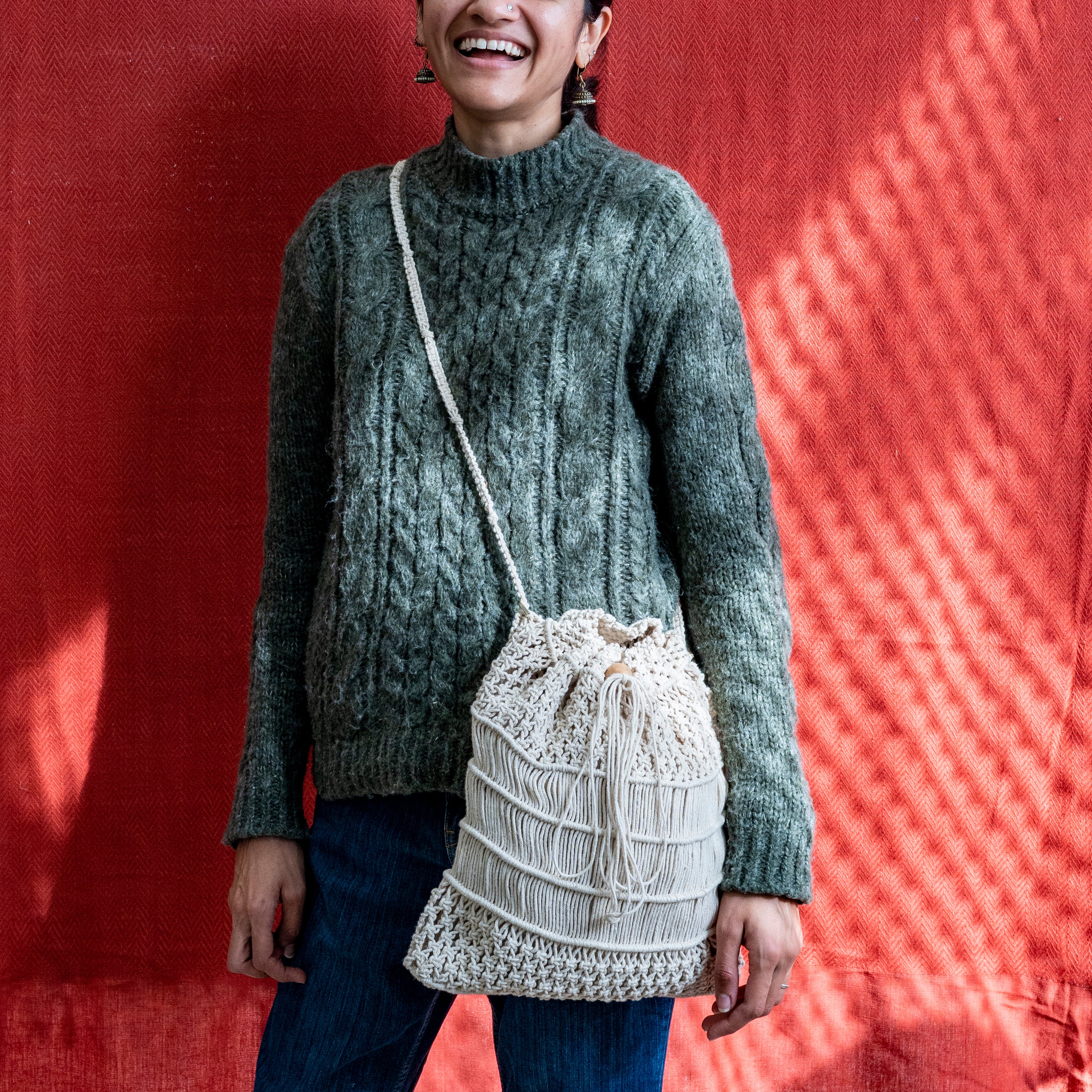 Summer Bloom Hand-Knotted Backpack