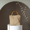 Lily Raffia Bamboo Handle Bag