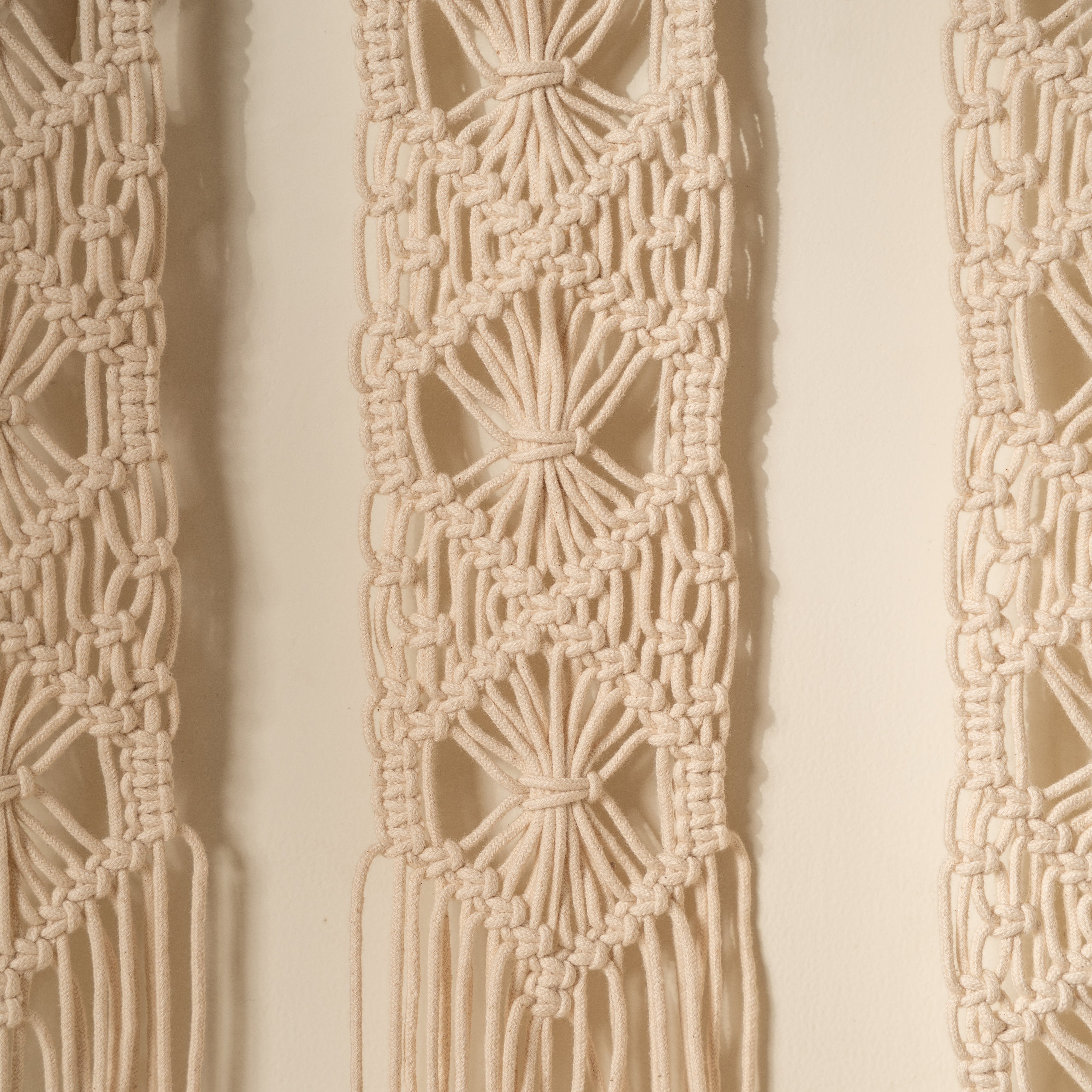 Cross Knot Ivory White Hand-crafted Wall Hanging Set of 3