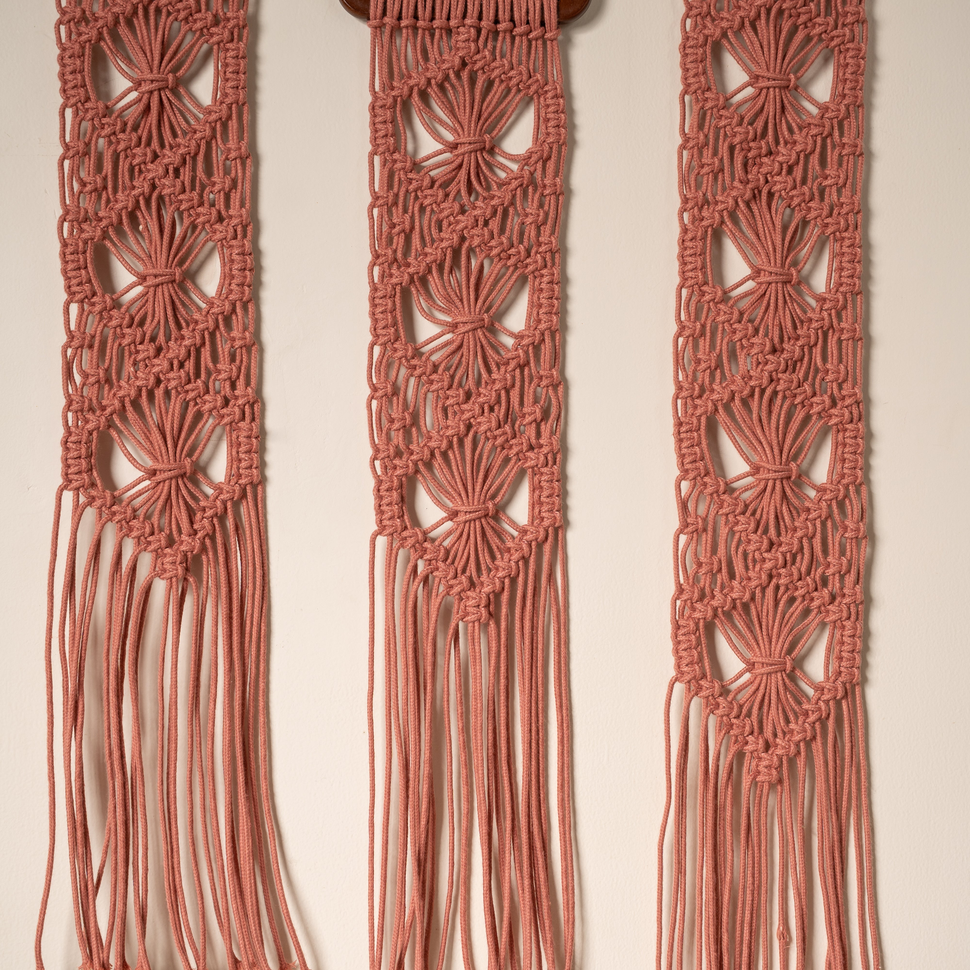 Cross Knot Dusty Pink Hand-crafted Wall Hanging Set of 3