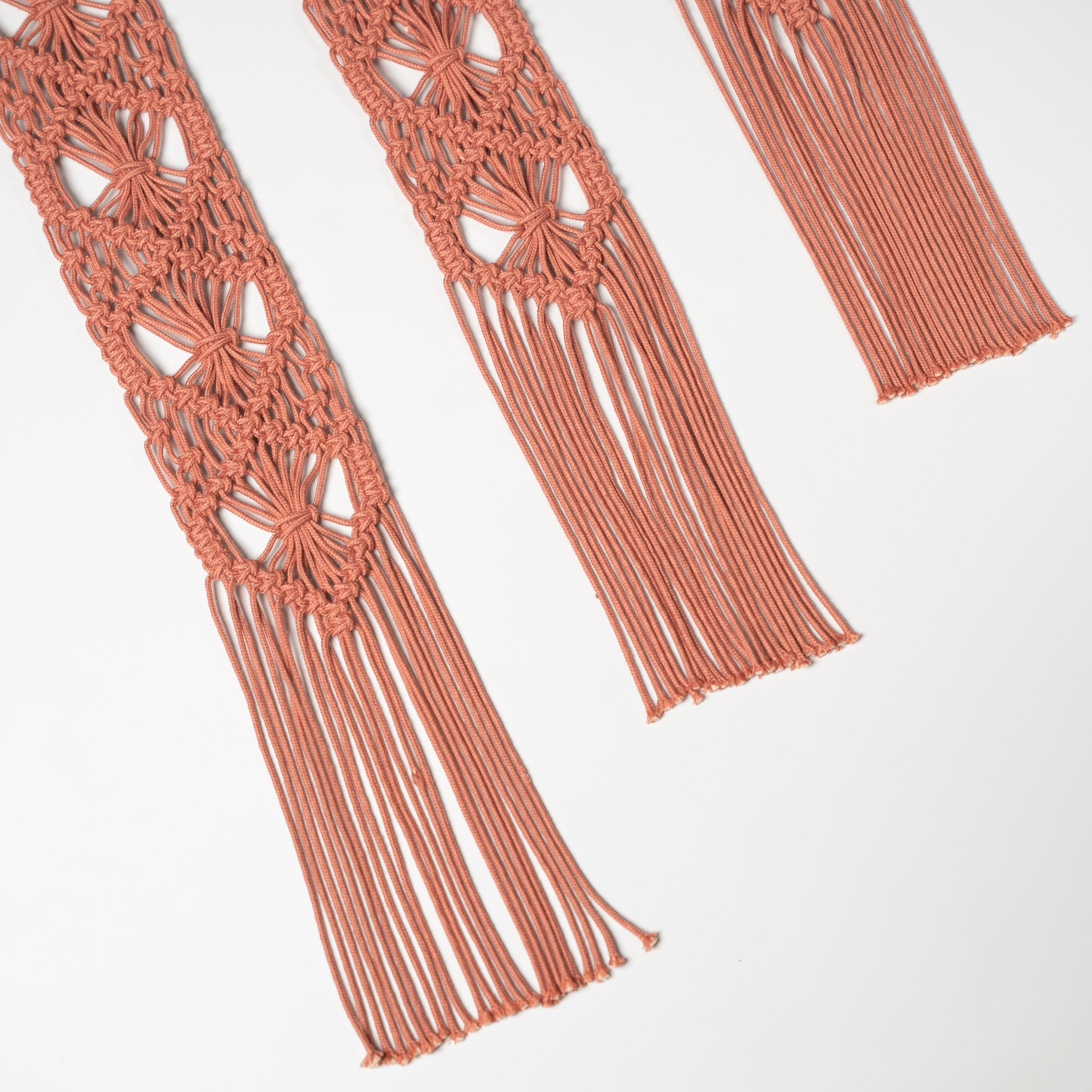 Cross Knot Dusty Pink Hand-crafted Wall Hanging Set of 3