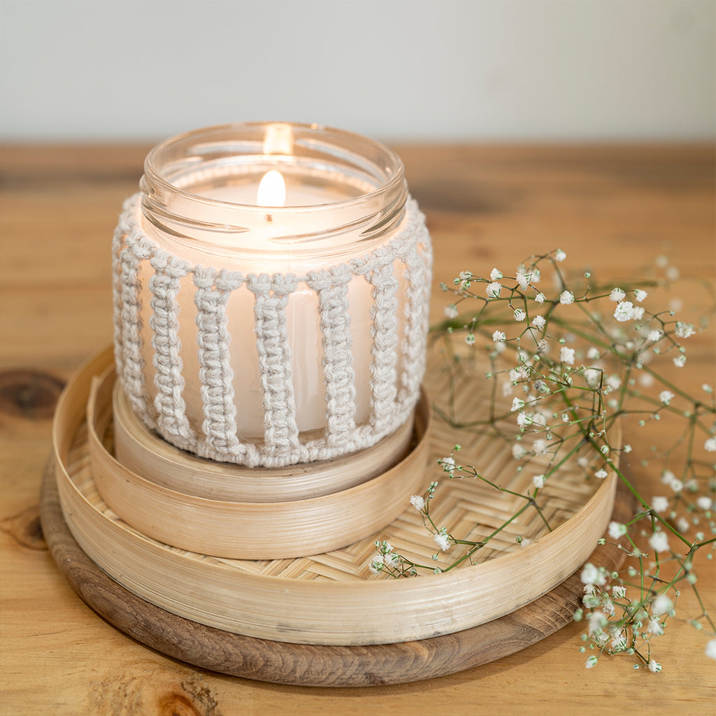 Classic Stripes - Wide Hand-Knotted Candle Jar