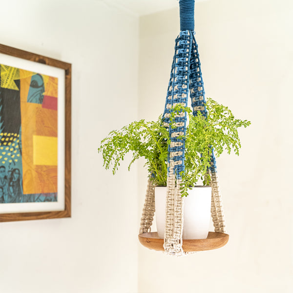 Ombré Intertwined Short Hand-Knotted Plant Hanger
