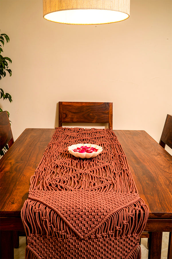 Geometric Hand-Knotted Table Runner