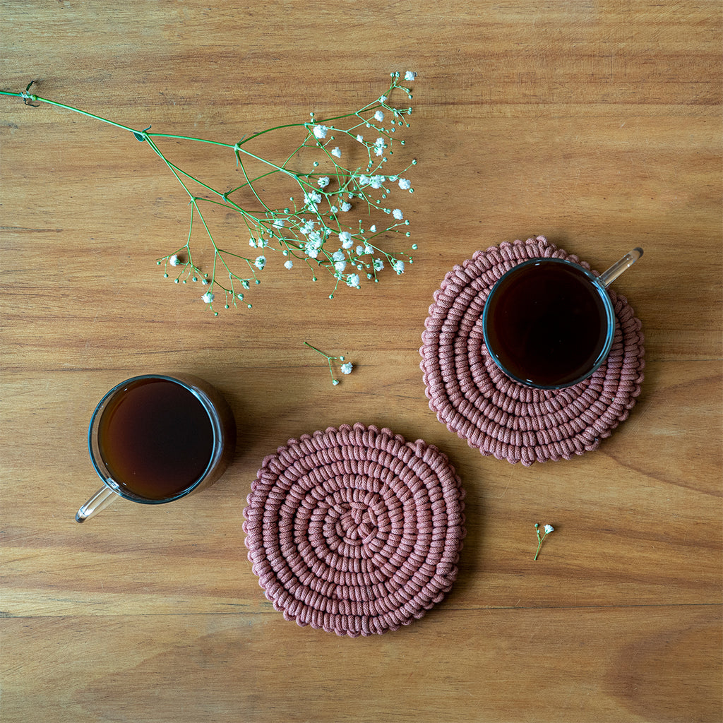 Spiral Hand-Knotted Coaster