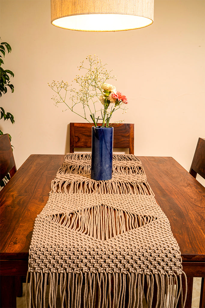 Diamond Hand-Knotted Table Runner