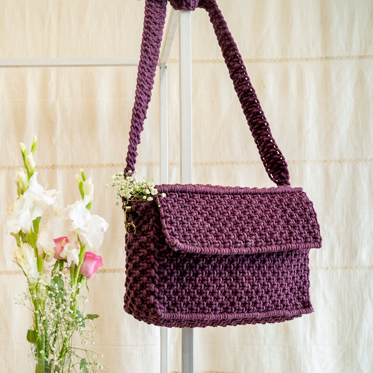 Boxy Affair Hand-Knotted Shoulder Bag