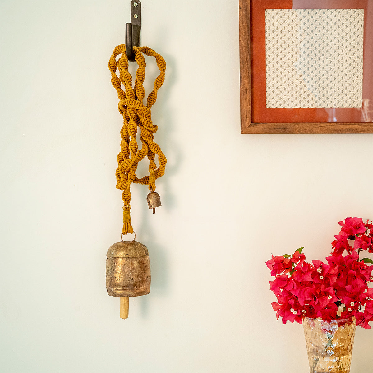 Meander Hand-Knotted Wind Chime with Metal Bell (Long)