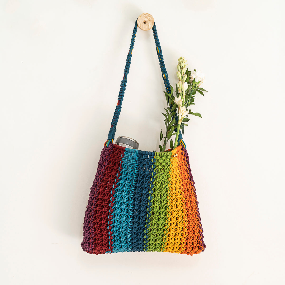 Maya Striped Hand-Knotted Tote