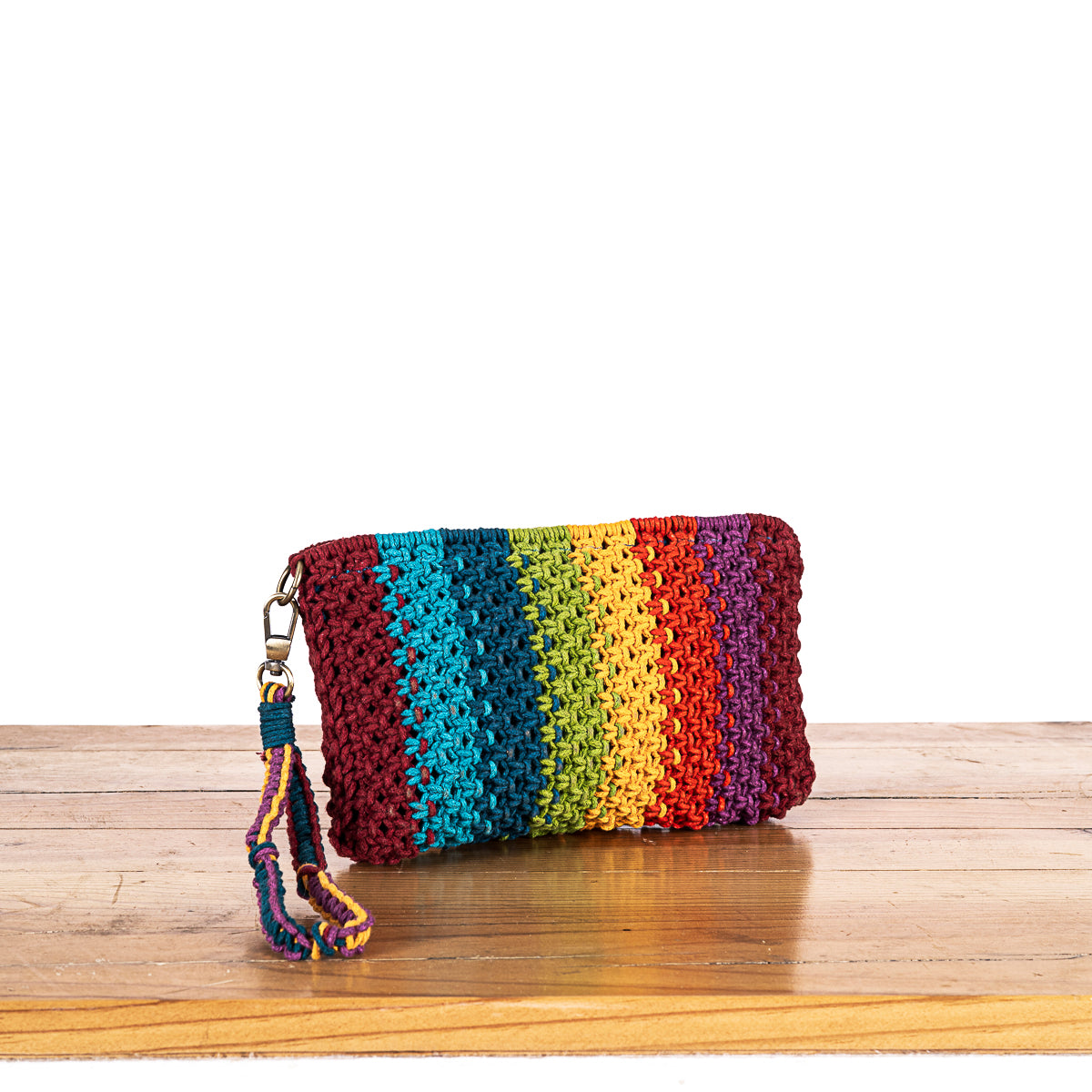 Iris Striped Hand-Knotted Pouch