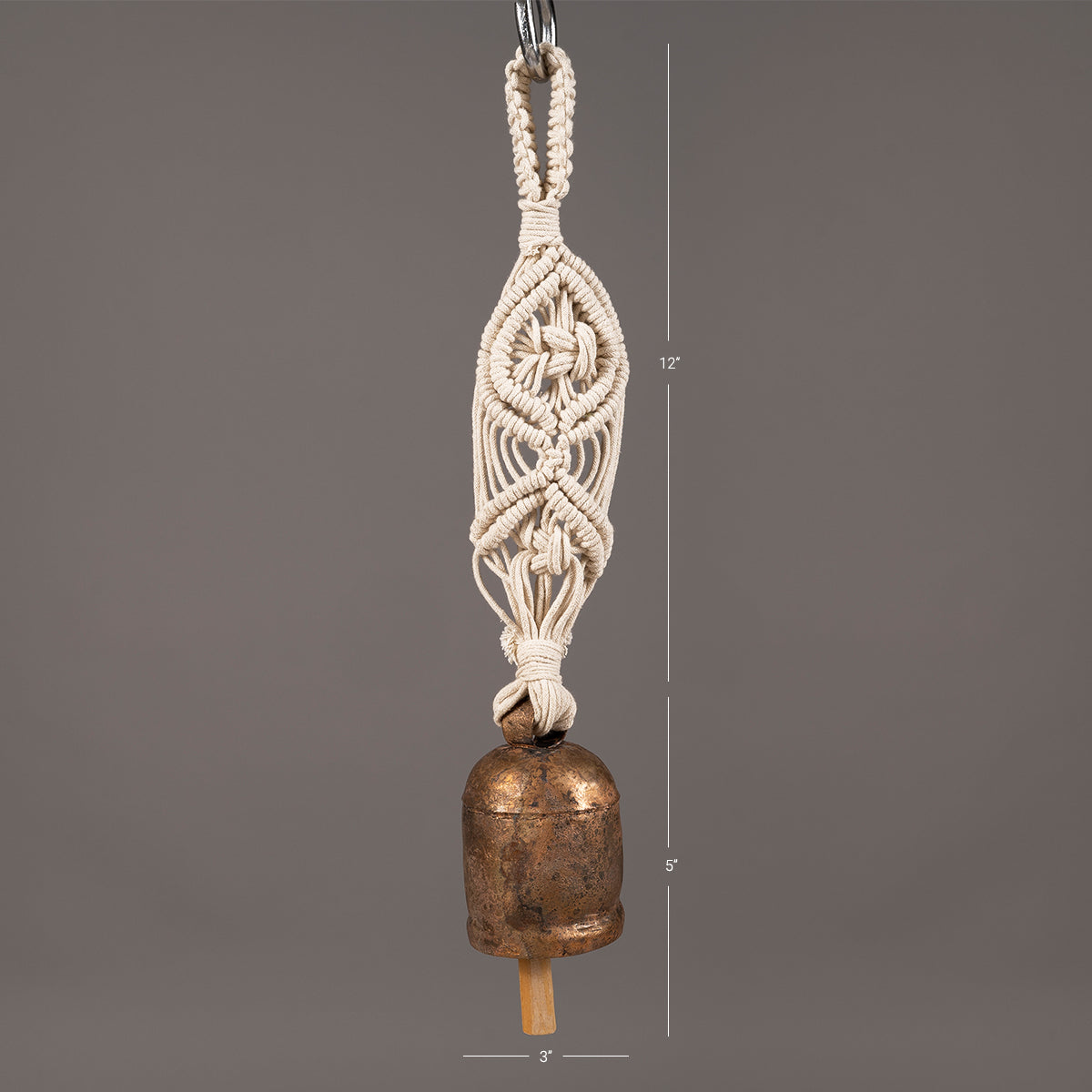 Diamond Hand-Knotted Wind Chime with Metal Bell