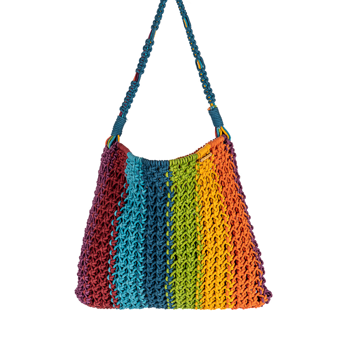 Maya  Striped Hand-Knotted Tote