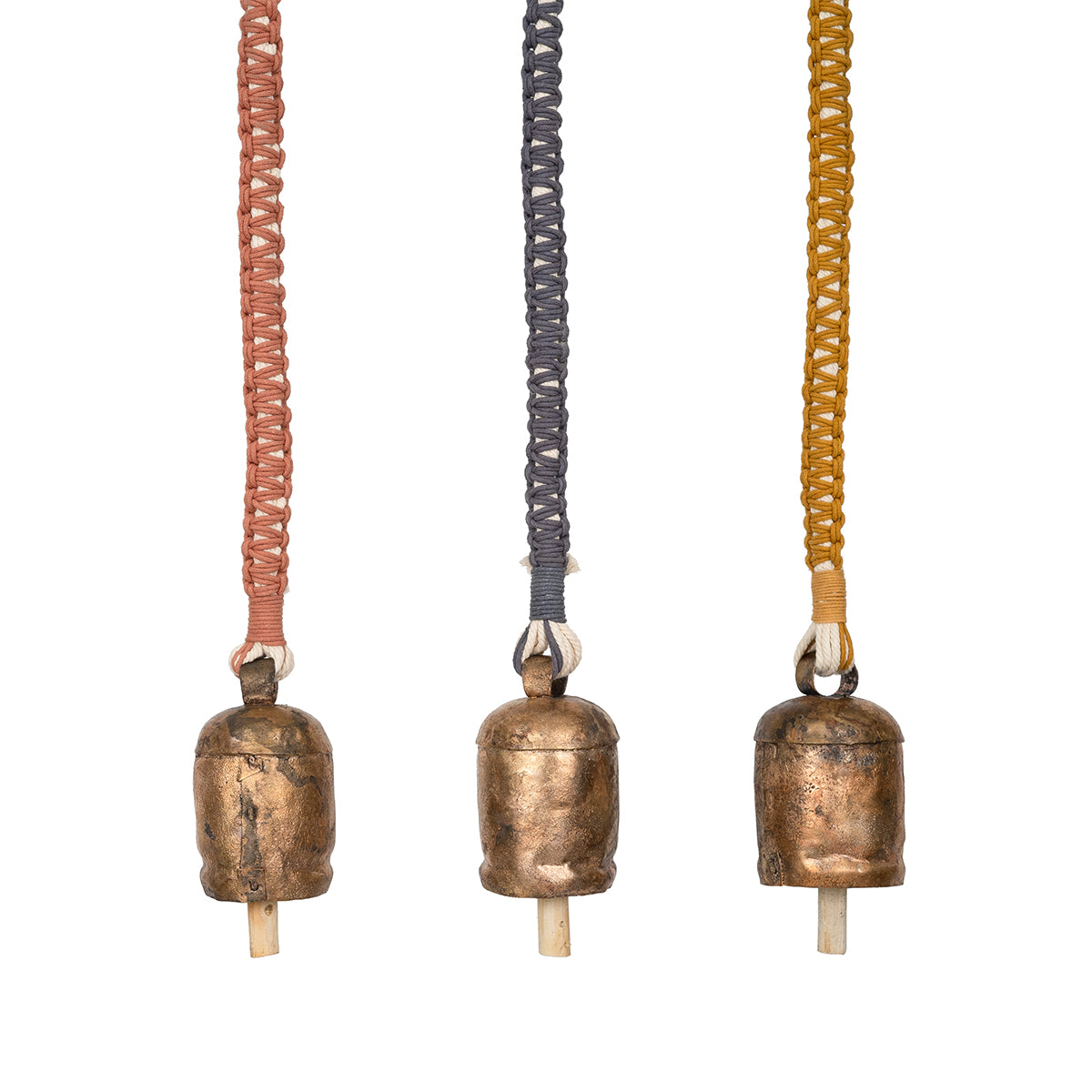 Intertwined Hand-Knotted Wind Chime with Metal Bell (Long)