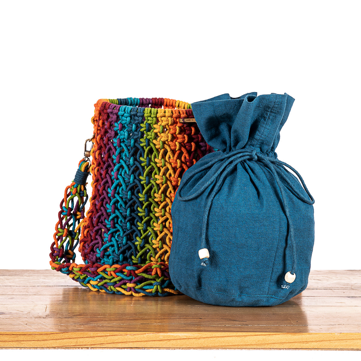 Cosmos Blended Hand-Knotted Bucket Bag