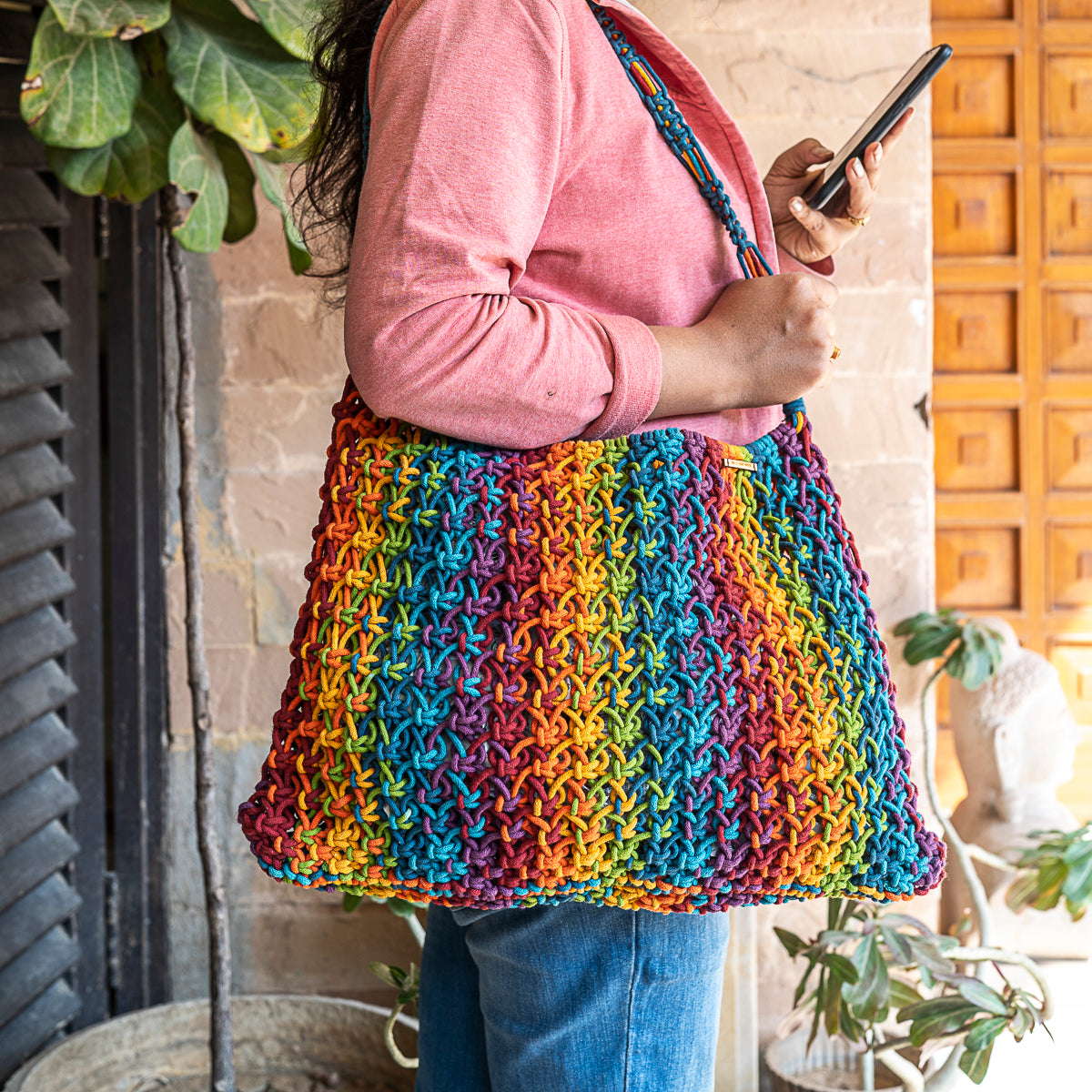 Maya  Blended Hand-Knotted Tote