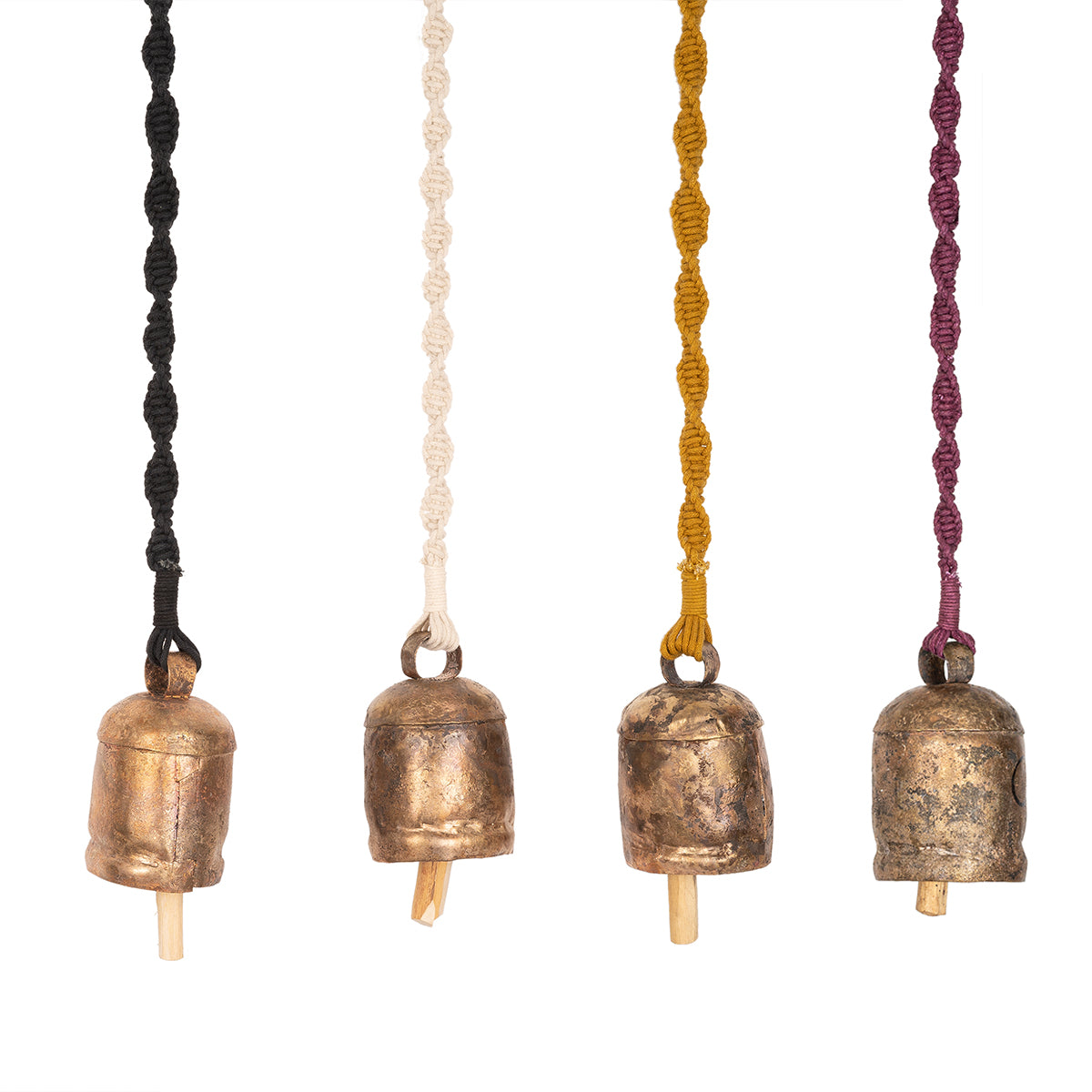 Meander Hand-Knotted Wind Chime with Metal Bell (Long)