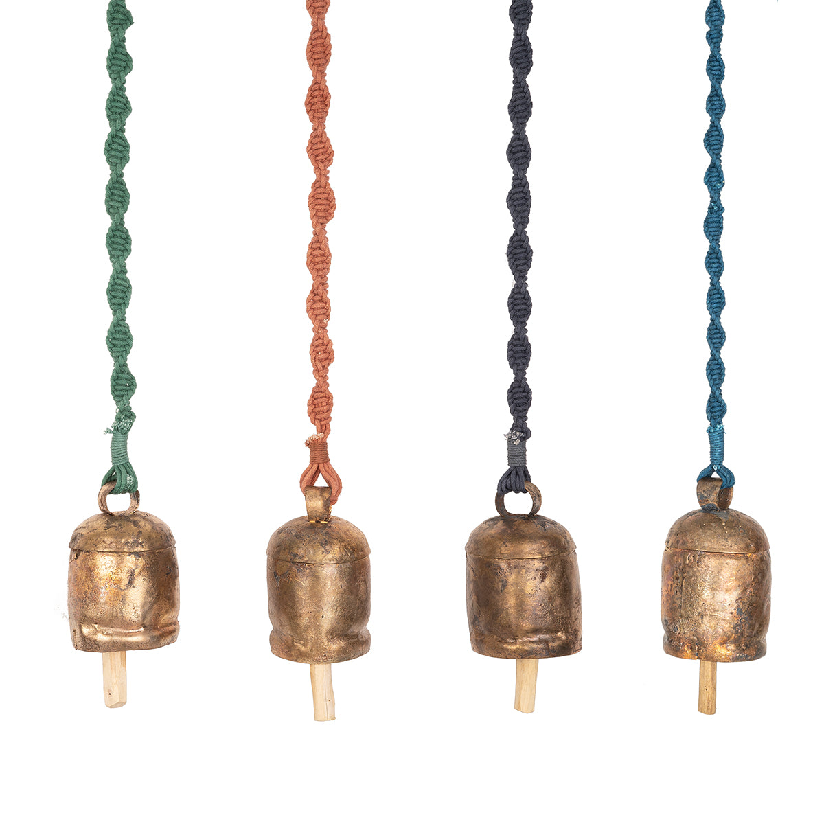 Meander Hand-Knotted Wind Chime with Metal Bell (Long)