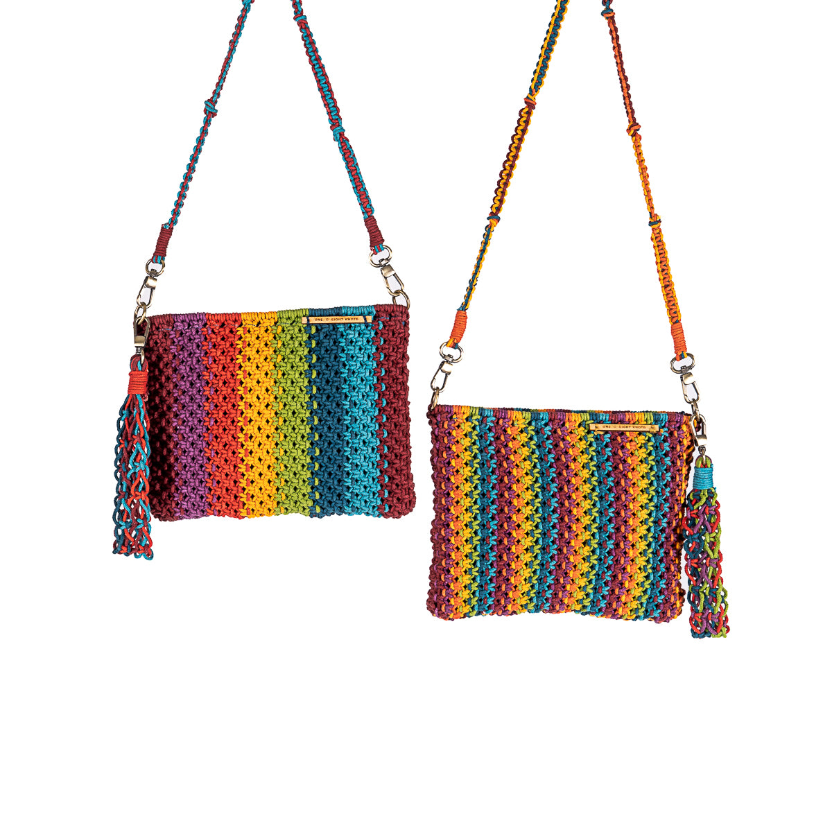 Gardenia Striped Hand-Knotted Sling Bag